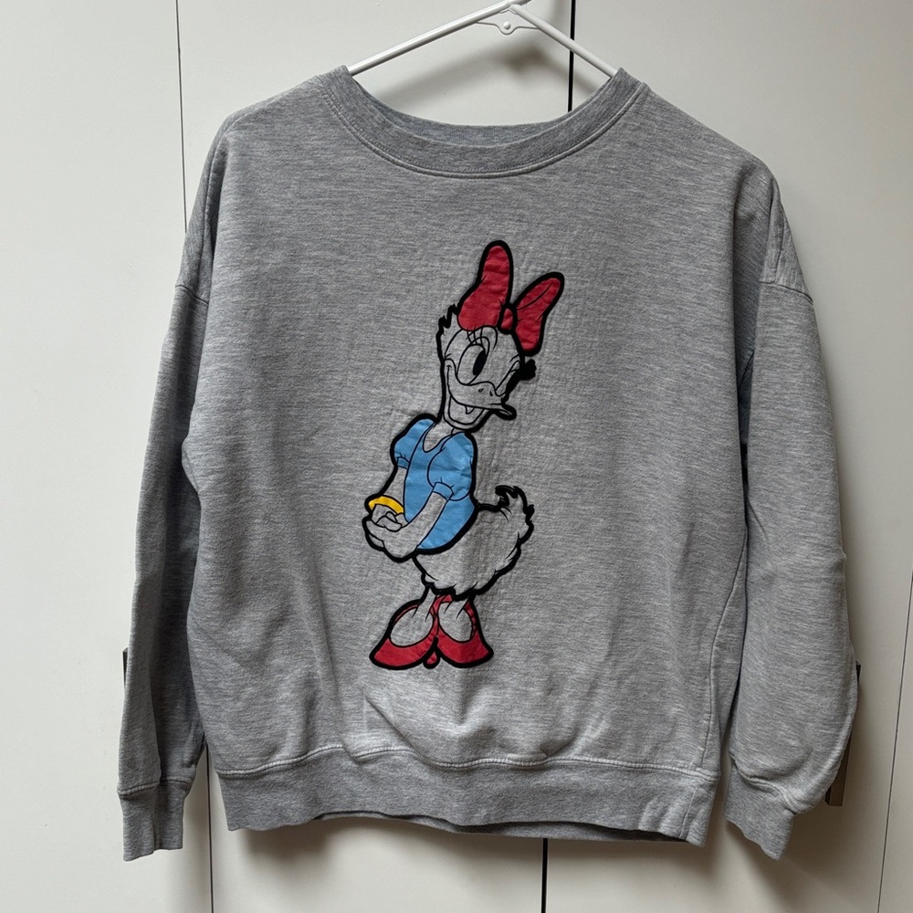 Gray Disney Sweatshirt with Daisy Duck Character
